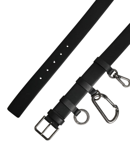 Dolce & Gabbana Calf Leather Belt - Black Silver