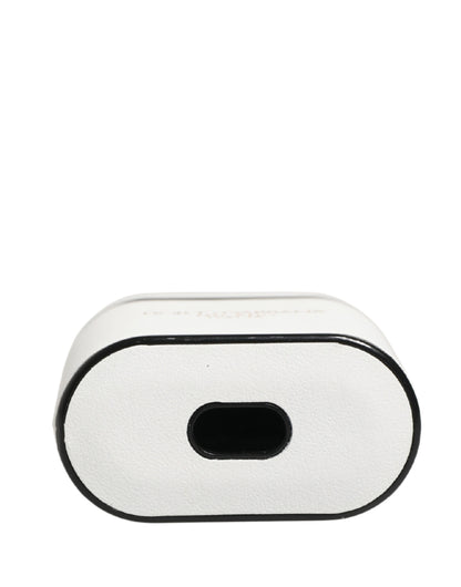 Dolce & Gabbana Calf Leather Earbuds Carrying Case - White Print