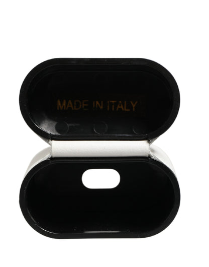 Dolce & Gabbana Calf Leather Earbuds Carrying Case - White Print