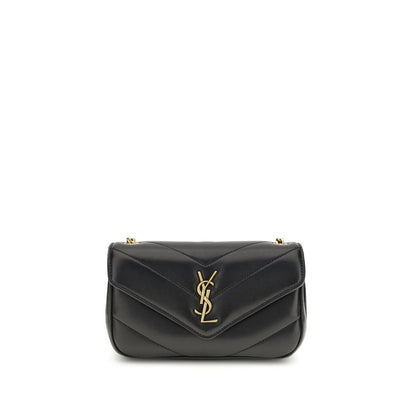 Quilted Shoulder Flap Bag by Saint Laurent for women in lambskin leather black & signature features a effortless chic silhouette with a secure flap & magnetic, ample single-compartment, and versatile shoulder-strap & handle for a effortless chic finish.