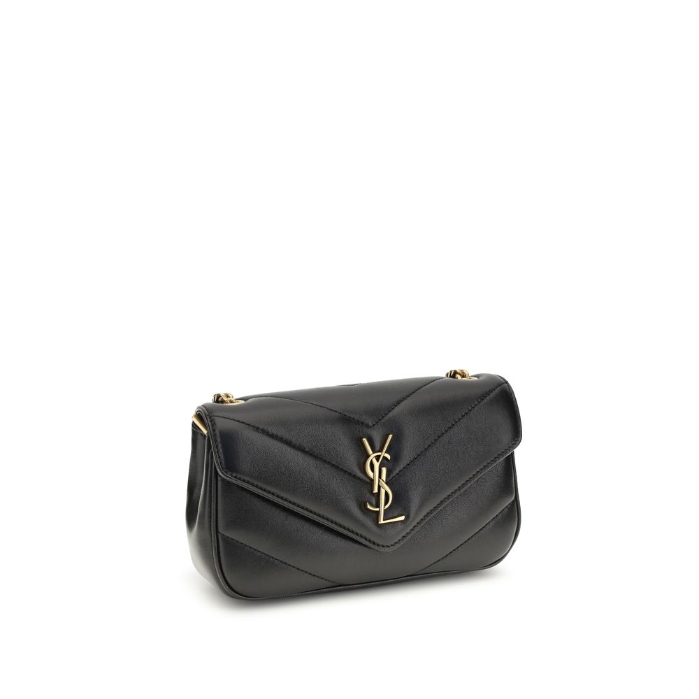 Quilted Shoulder Flap Bag by Saint Laurent for women in lambskin leather black & signature showcases a enviable silhouette, artfully detailed with a secure flap & magnetic, organized single-compartment, and versatile shoulder-strap & handle for a enviable look.