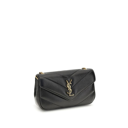 Quilted Shoulder Flap Bag by Saint Laurent for women in lambskin leather black & signature showcases a enviable silhouette, artfully detailed with a secure flap & magnetic, organized single-compartment, and versatile shoulder-strap & handle for a enviable look.