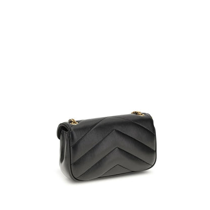 Quilted Shoulder Flap Bag by Saint Laurent for women in lambskin leather black & signature presents a versatile silhouette, showcasing a secure flap & magnetic and versatile single-compartment with versatile shoulder-strap & handle for a sophisticated look.