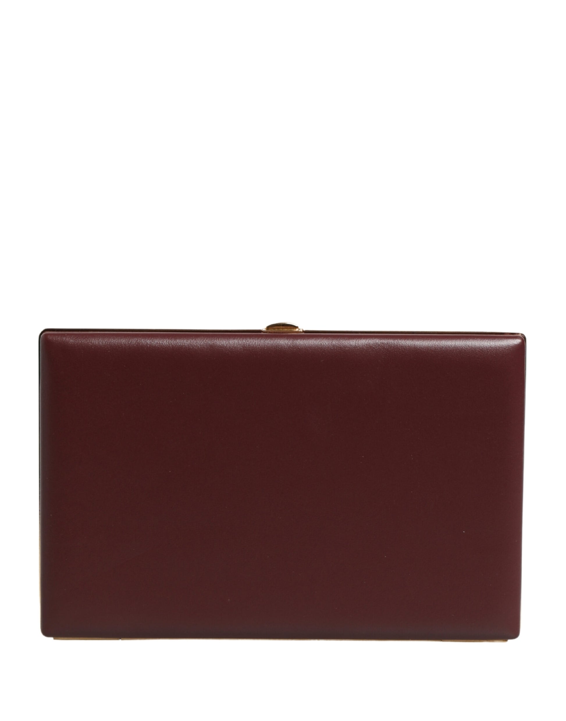 Evening Clutch Handbag by Dolce & Gabbana for women in calfskin leather black, brown & gold features a statuesque silhouette, showcasing a secure and organized with versatile for statuesque evening wear.