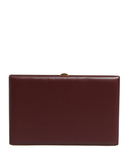 Evening Clutch Handbag by Dolce & Gabbana for women in calfskin leather black, brown & gold features a statuesque silhouette, showcasing a secure and organized with versatile for statuesque evening wear.