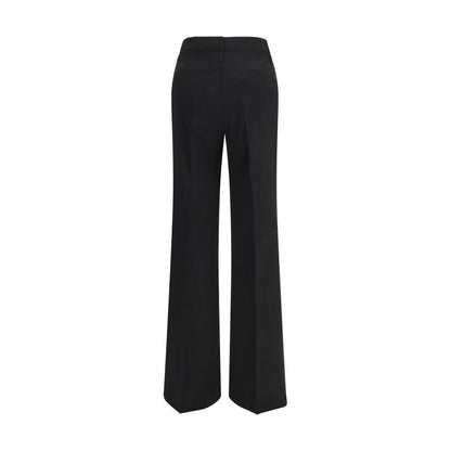Trousers by Max Mara for women in wool & canvas black & natural features an sartorial silhouette, showcasing a precise flared & regular-fit and long with a sartorial for a refined look.