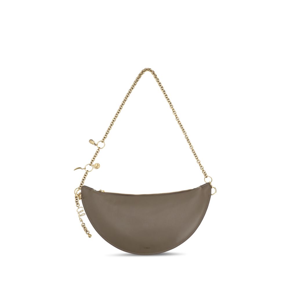 Shoulder Evening Clutch Bag by Chloé for women in bos taurus nappa leather gray presents a versatile silhouette, showcasing a secure and versatile with versatile shoulder-strap & detachable-strap for a sophisticated look.
