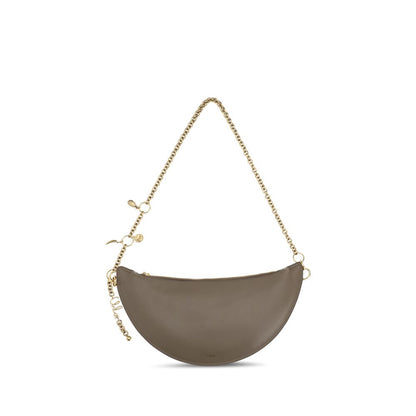 Shoulder Evening Clutch Bag by Chloé for women in bos taurus nappa leather gray presents a versatile silhouette, showcasing a secure and versatile with versatile shoulder-strap & detachable-strap for a sophisticated look.