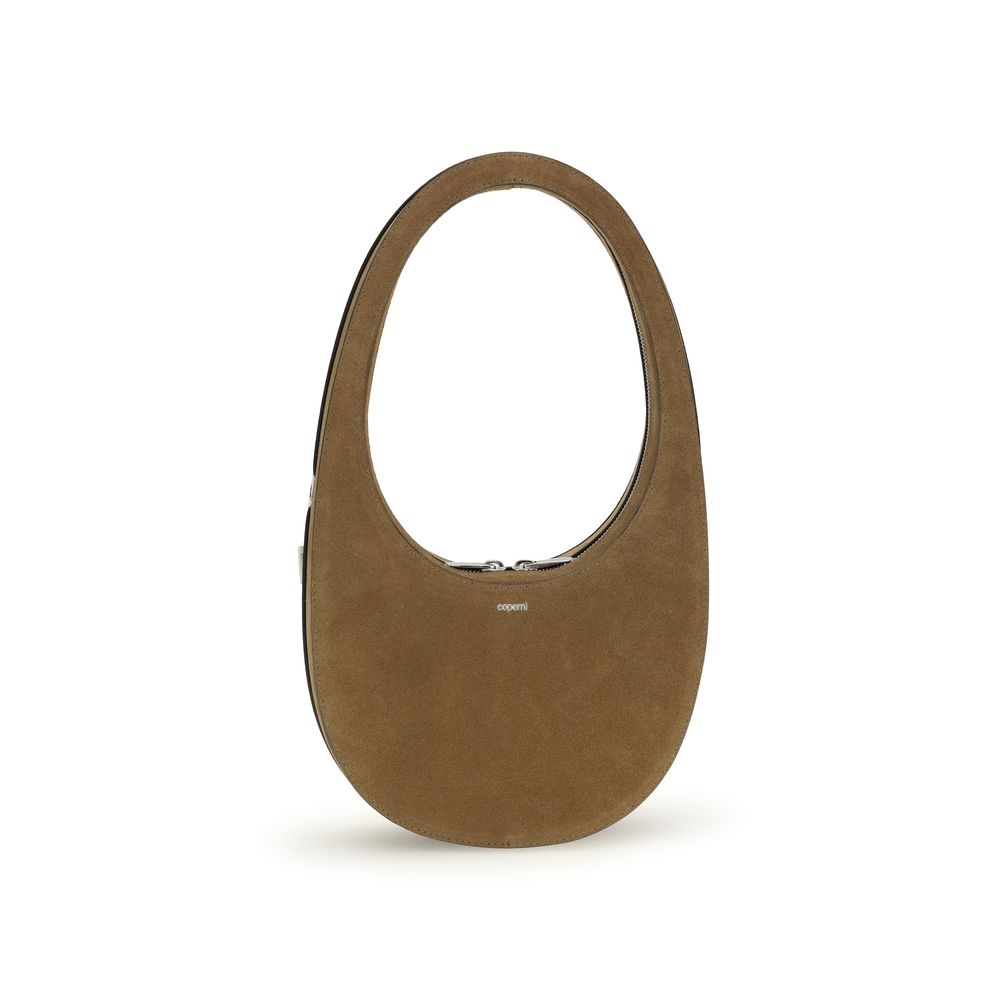 Shoulder Bag by Coperni for women in bos taurus calf suede leather brown presents a versatile silhouette, showcasing a secure and versatile internal-pockets with versatile shoulder-strap, adjustable-strap & detachable-strap for a sophisticated look.