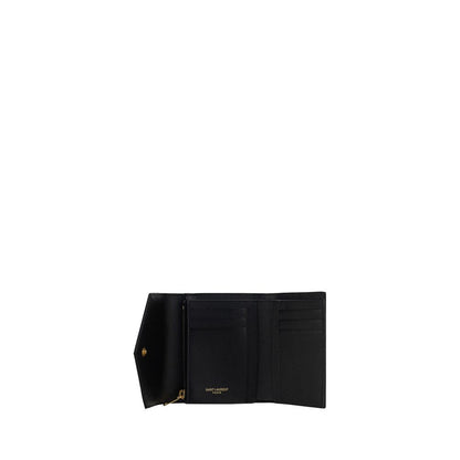 Cardholder Wallet by Saint Laurent for women in bos taurus calf leather black showcases a enchanting silhouette, artfully detailed with the signature style of the Cassandre Bos Taurus Calf Leather Cardholder Wallet and functional card-organization compact-design coin-purse.