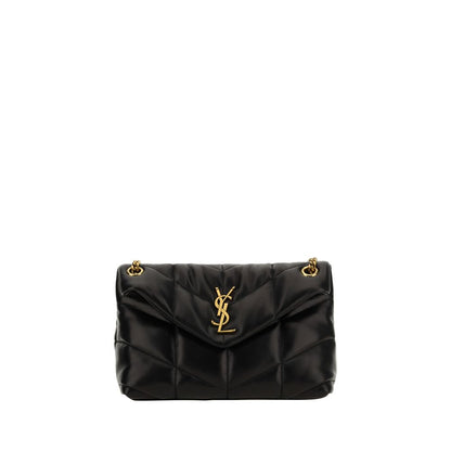 2-in-1 Shoulder & Crossbody Quilted Bag by Saint Laurent for women in lambskin leather black, gold & signature features a effortless sophistication silhouette, secured by a magnetic & button with ample single-compartment and versatile crossbody-strap & shoulder-strap for a effortless sophistication finish.