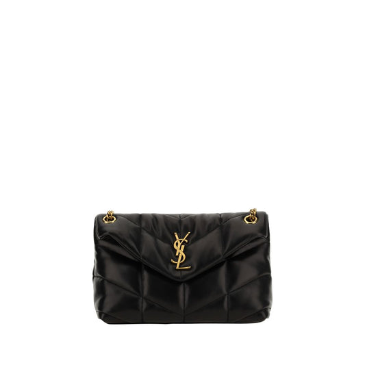 2-in-1 Shoulder & Crossbody Quilted Bag by Saint Laurent for women in lambskin leather black, gold & signature features a effortless sophistication silhouette, secured by a magnetic & button with ample single-compartment and versatile crossbody-strap & shoulder-strap for a effortless sophistication finish.