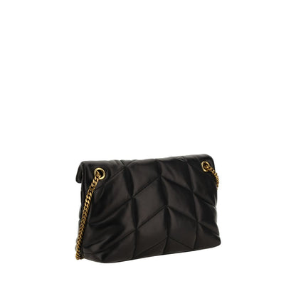 2-in-1 Shoulder & Crossbody Quilted Bag by Saint Laurent for women in lambskin leather black, gold & signature features a enviable silhouette, showcasing a secure magnetic & button, ample single-compartment, and enviable crossbody-strap & shoulder-strap for a enviable finish.