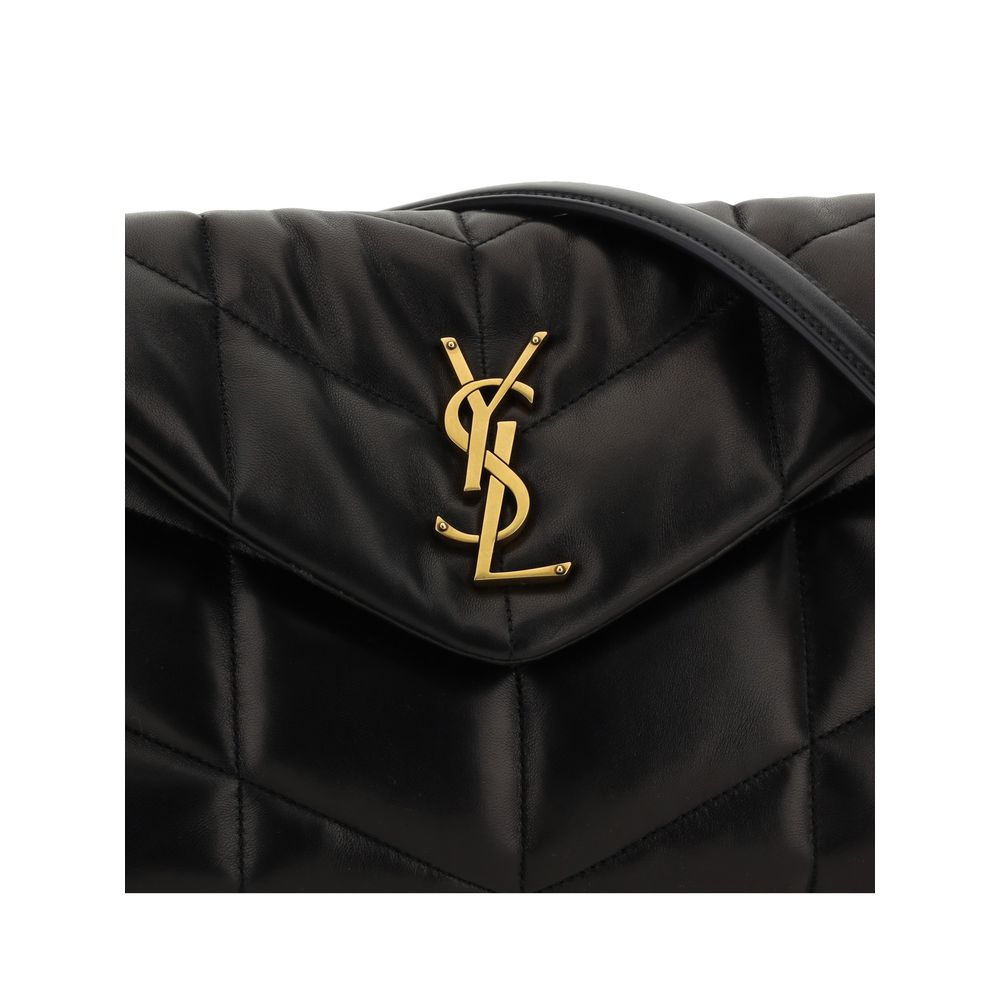 2-in-1 Shoulder & Crossbody Quilted Bag by Saint Laurent for women in lambskin leather black, gold & signature features a effortless sophistication silhouette, secured by a magnetic & button with ample single-compartment and versatile crossbody-strap & shoulder-strap for a effortless sophistication finish.