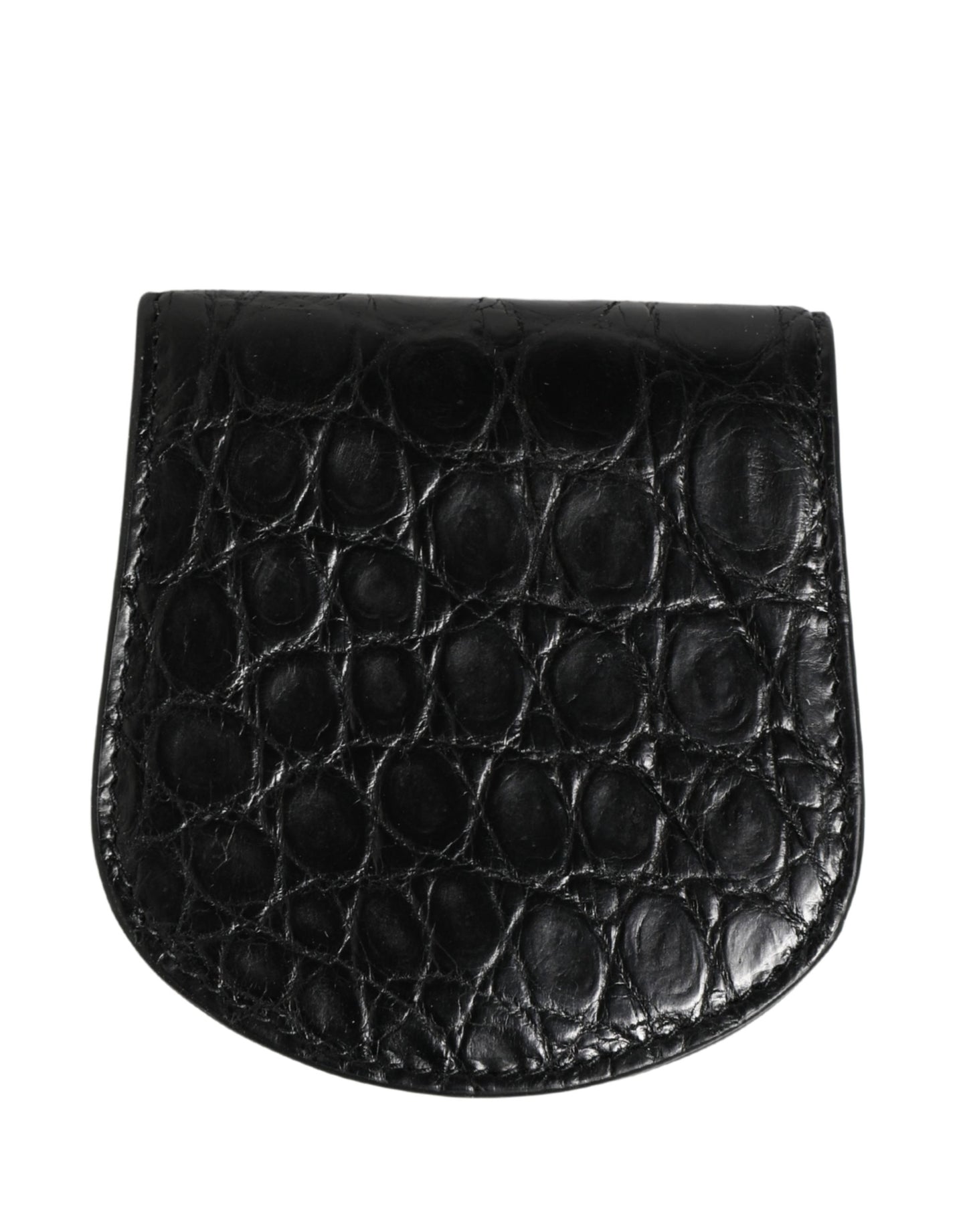 Wallet by Dolce & Gabbana for men in exotic leather & viscose black features a streamlined silhouette, showcasing the streamlined Exotic Leather Viscose Wallet design with sophisticated compact-design bifold for a premium look.