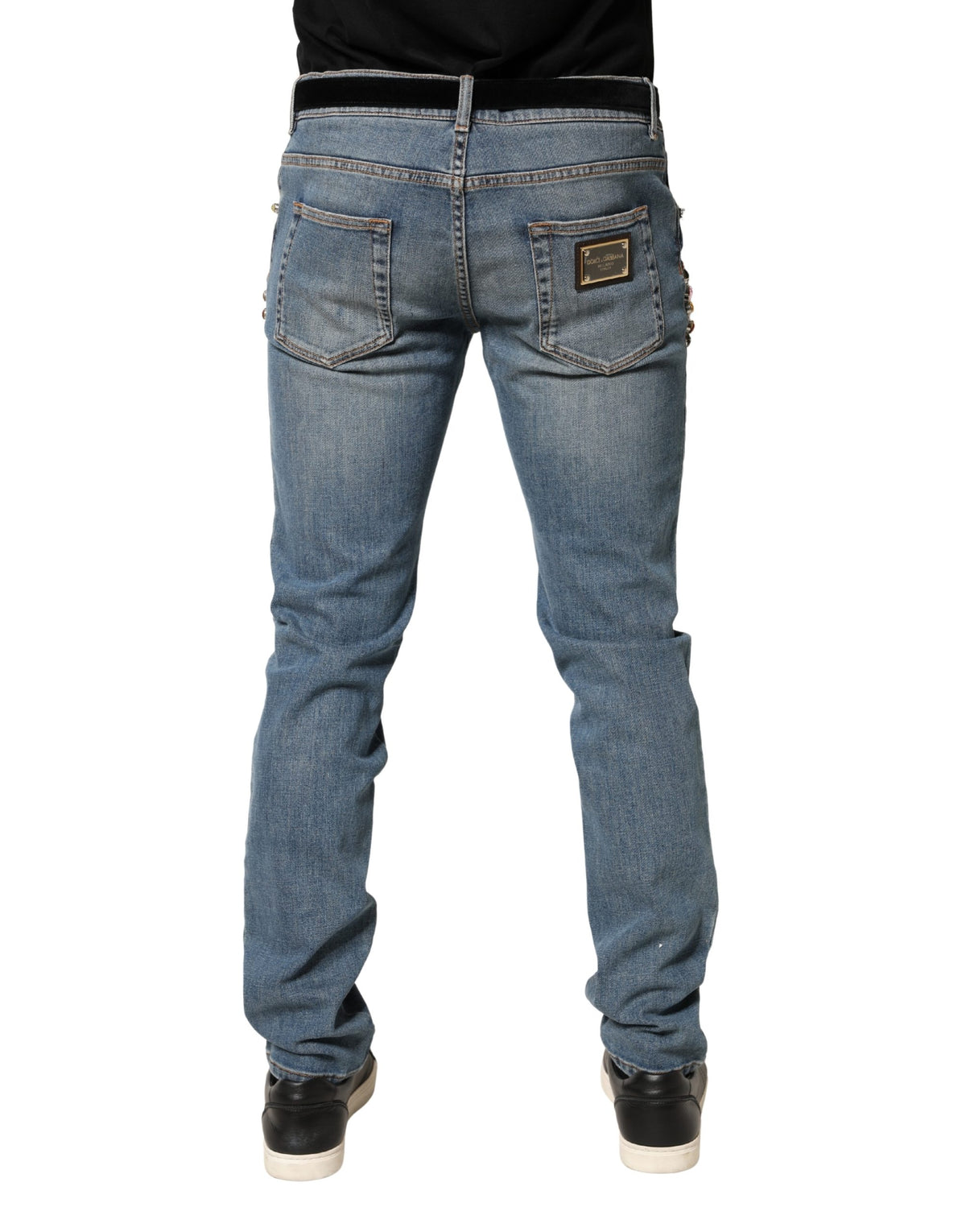 Dolce & Gabbana Men's Relaxed Fit Stretch Denim Cotton Jeans - Blue Signature