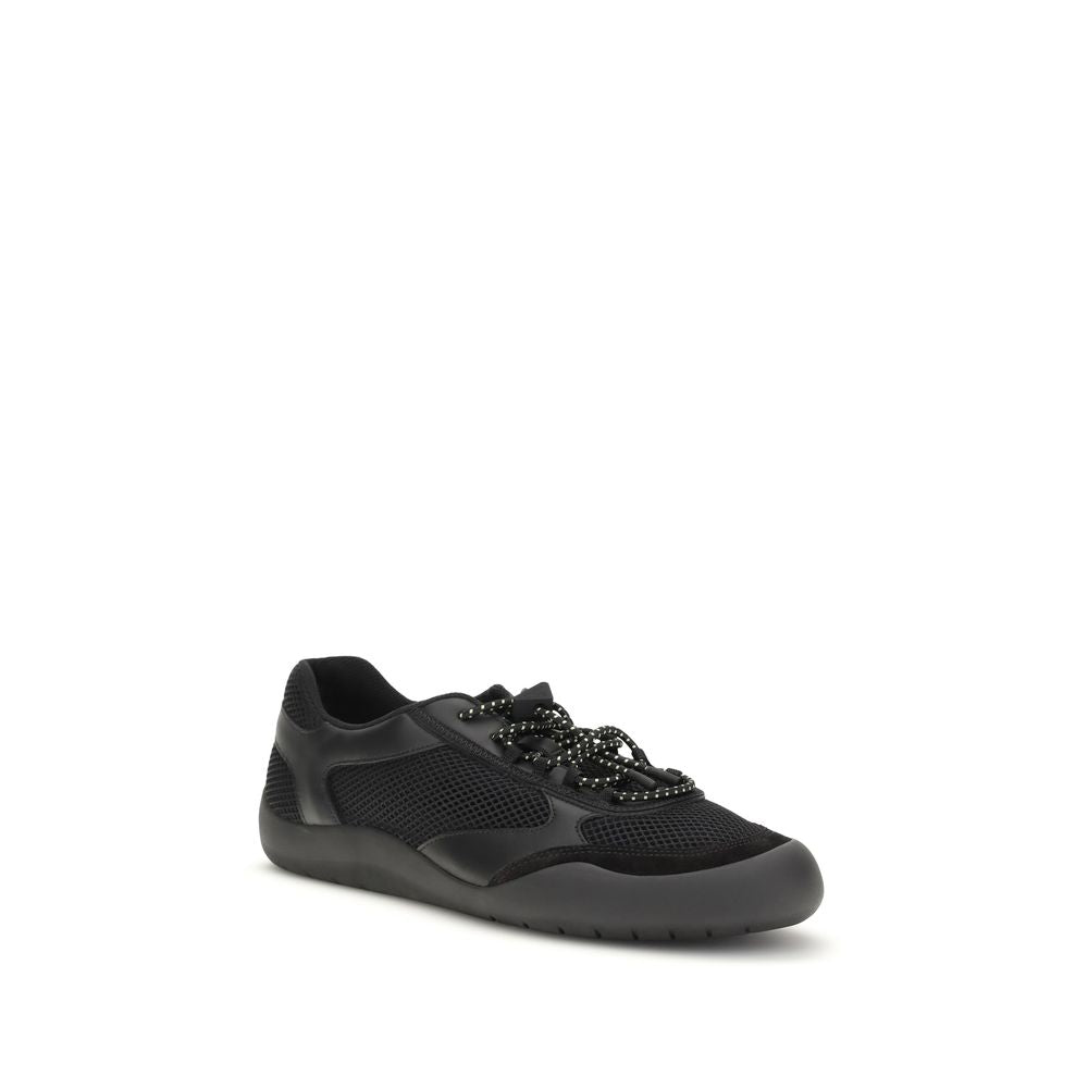 Athletic Sneakers by Prada for men in bos taurus calf leather & polyester black & patterned presents a sleek silhouette, perfectly capturing the athletic style essence of Men's Athletic Bos Taurus Calf Leather & Polyester Sneakers with its sleek design and premium finish.