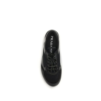 Athletic Sneakers Prada men bos taurus calf leather & polyester black & patterned featuring a avant-garde Men's Athletic Bos Taurus Calf Leather & Polyester Sneakers design with a avant-garde athletic style for a refined finish.