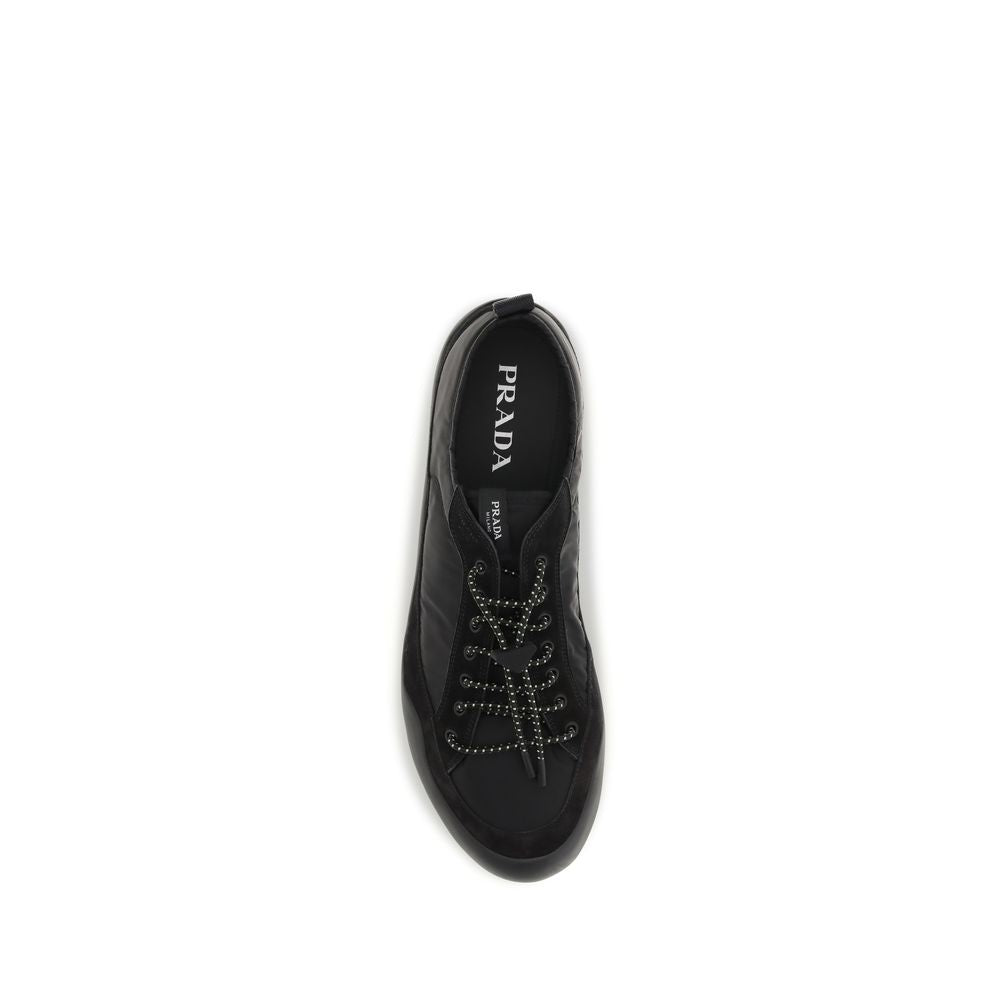 Athletic Sneakers Prada men polyamide leather black & patterned featuring a avant-garde Men's Athletic Polyamide Leather Sneakers design with a avant-garde athletic style for a refined finish.
