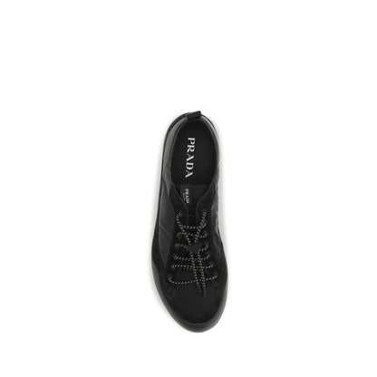 Athletic Sneakers Prada men polyamide leather black & patterned featuring a avant-garde Men's Athletic Polyamide Leather Sneakers design with a avant-garde athletic style for a refined finish.