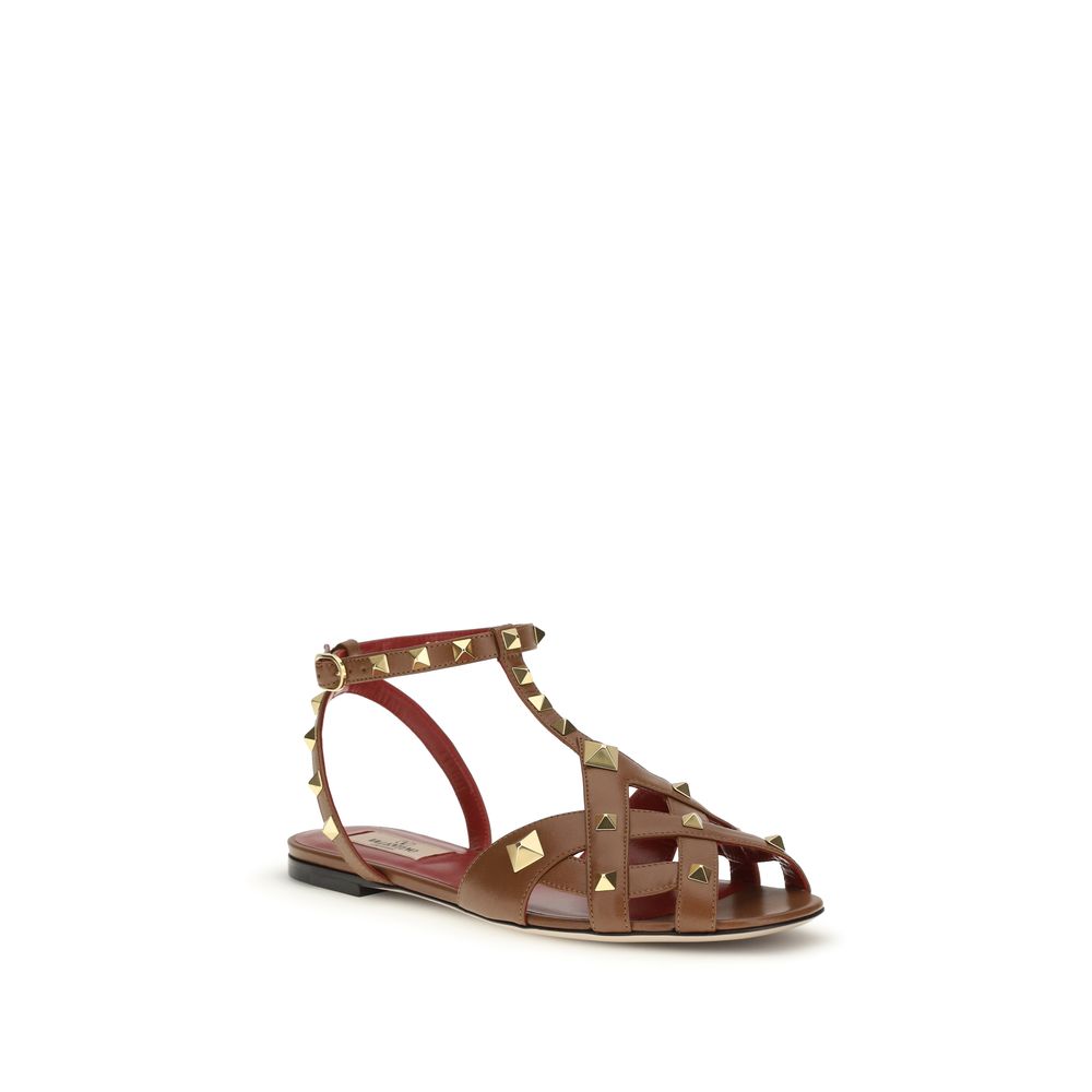 Valentino Garavani Women's Goatskin Leather Sandals - Brown