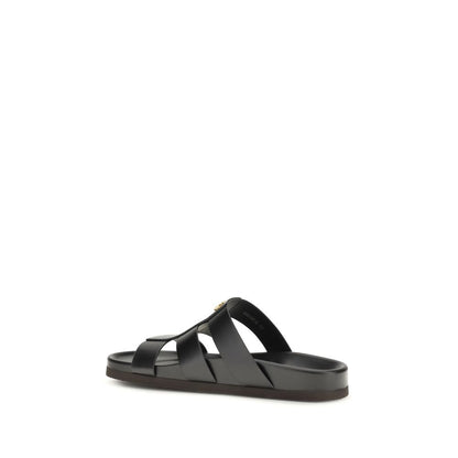 Slider Cage Sandals by Valentino Garavani for men in bos taurus calfskin leather and black & signature presents a captivating silhouette, showcasing the signature style of the V Logo Men's Bos Taurus Calfskin Leather Slider Cage Sandals with a captivating and captivating .