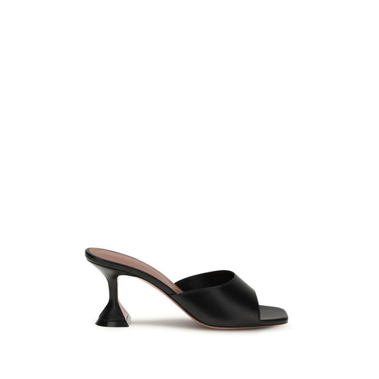 Stiletto Geometric Sandals by Amina Muaddi for women in bos taurus calf leather black & signature features an statuesque Women's Bos Taurus Calf Leather Stiletto Geometric Sandals silhouette with a refined stiletto geometric-heel and elegant square toe style.