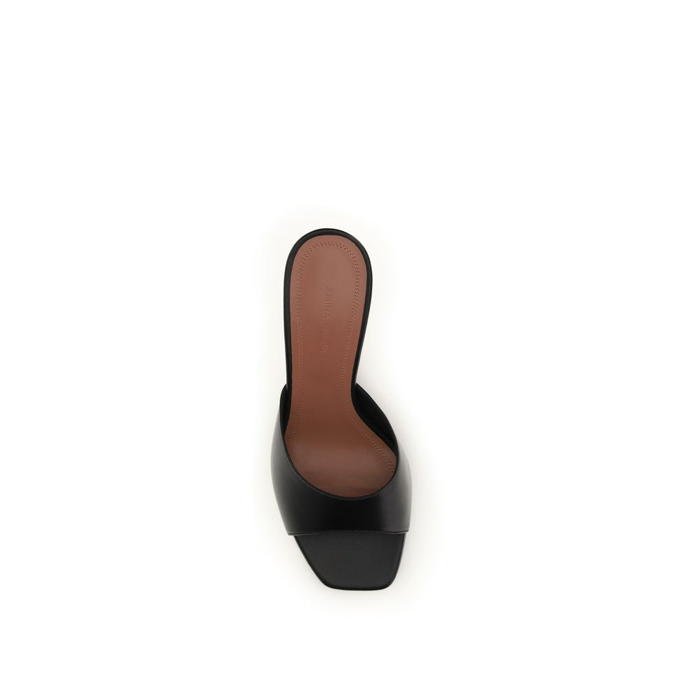 Stiletto Geometric Sandals by Amina Muaddi for women in bos taurus calf leather black & signature features an exquisite silhouette, showcasing the exquisite Women's Bos Taurus Calf Leather Stiletto Geometric Sandals with a stiletto geometric-heel and square toe style.