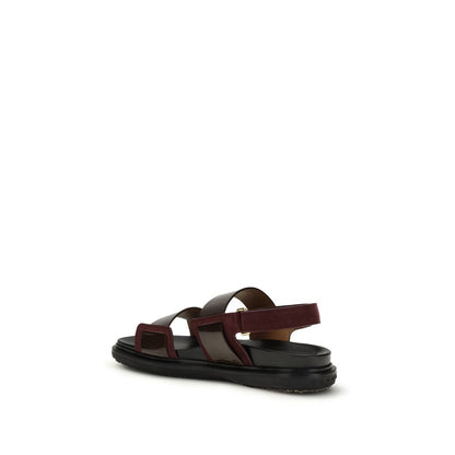 Marni Marni Women's Bos Taurus Calf Patent & Suede Leather Sandals - Black