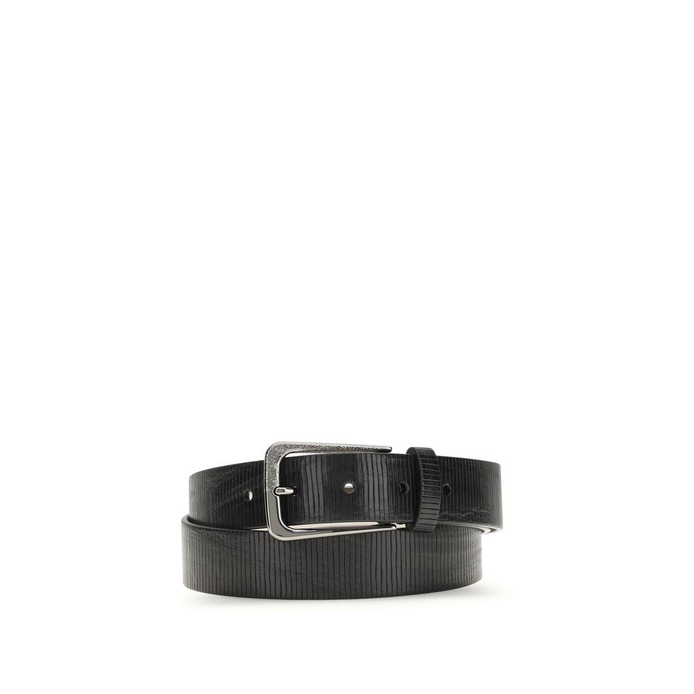 Belt by Brunello Cucinelli for women in bos taurus calf leather black features a bohemian chic silhouette, showcasing the bohemian chic Bos Taurus Calf Leather Belt design with a sophisticated bohemian chic finish.