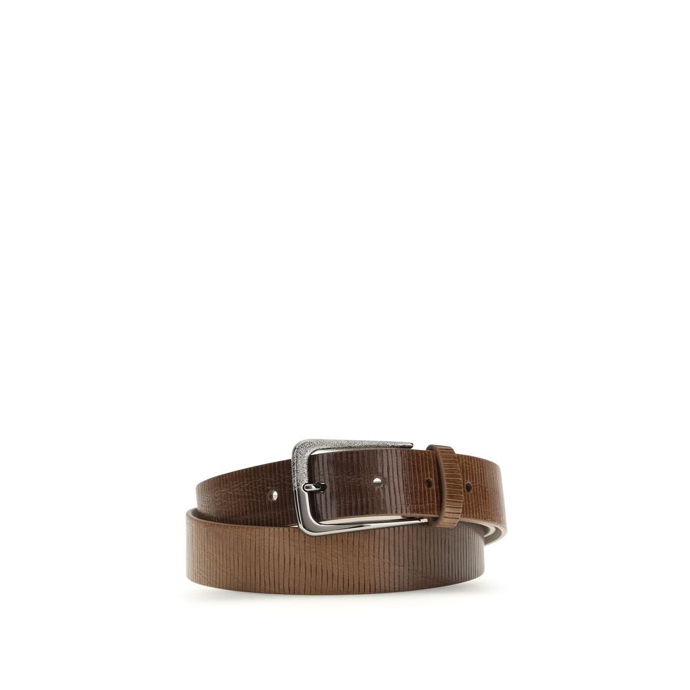 Belt by Brunello Cucinelli for women in bos taurus calf leather brown features a bohemian chic silhouette, showcasing the bohemian chic Bos Taurus Calf Leather Belt design with a sophisticated bohemian chic finish.