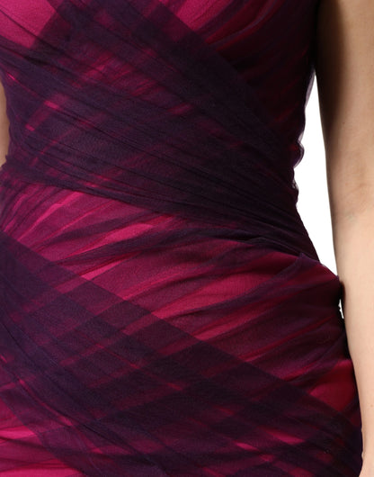 Dolce & Gabbana Pink Black Strapless Sheath Mermaid  Dress