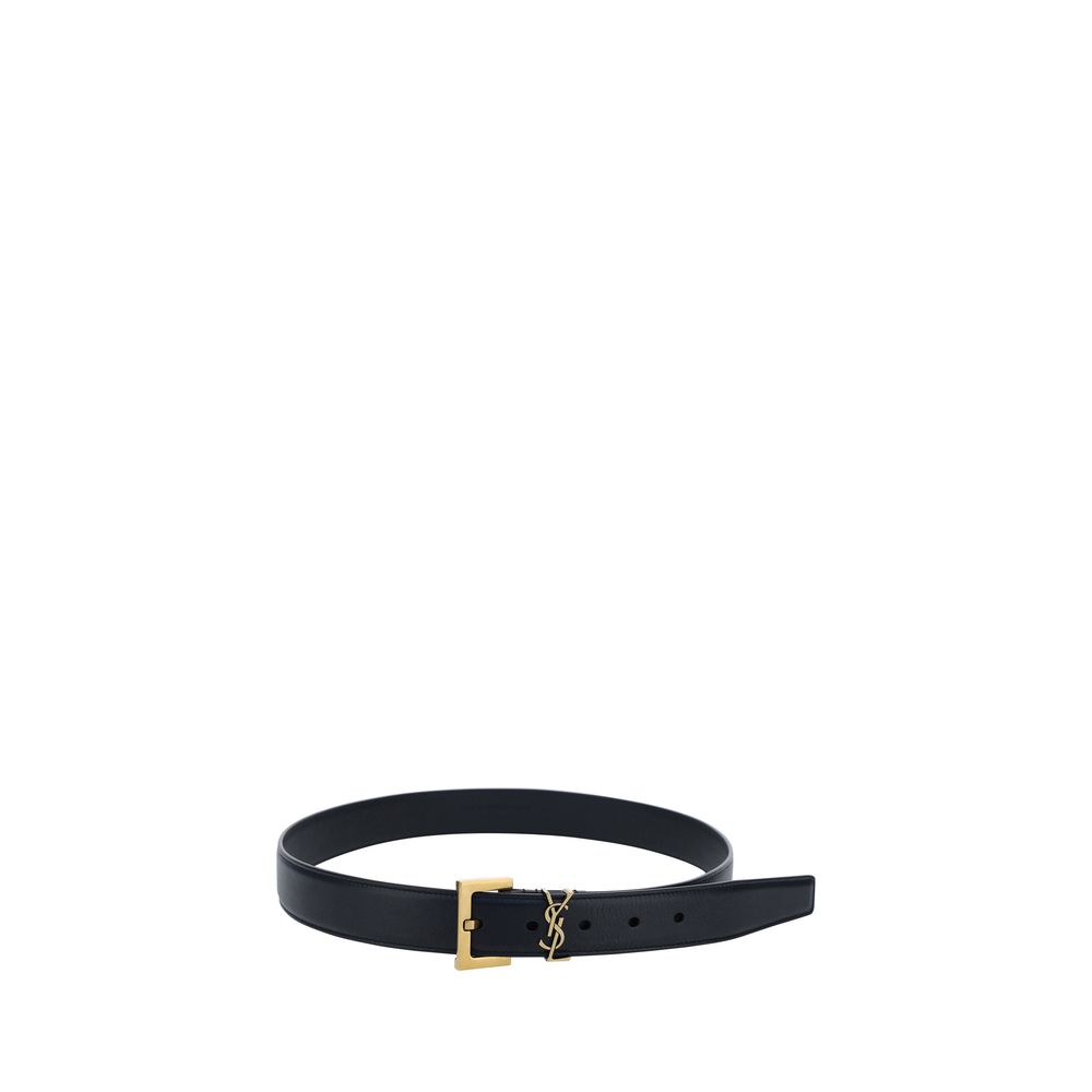Belt by Saint Laurent for women in bos taurus calf leather black features a bohemian chic silhouette, showcasing the bohemian chic Bos Taurus Calf Leather Belt design with a sophisticated bohemian chic finish.