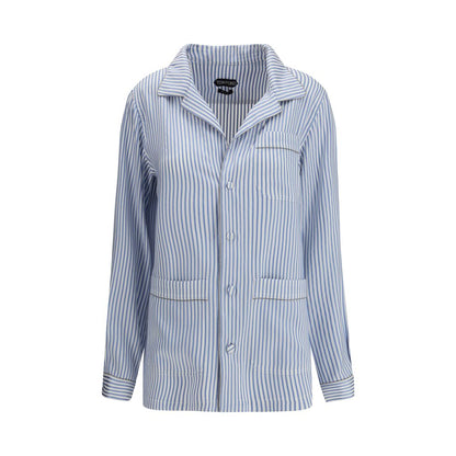 Pajamas by Tom Ford for women in silk multicolor, signature & striped features an fluid silhouette, showcasing the fluid design of this Women's Silk Pajamas for a sophisticated look.