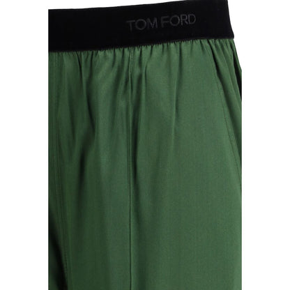 Trousers by Tom Ford for women in silk satin bicolour features a sculptural silhouette, showcasing a sculptural relaxed-fit & regular-fit and long with a sophisticated for a sculptural finish.