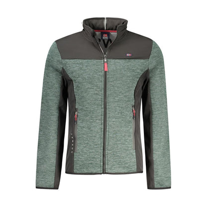 Hooded Windbreaker Jacket by Norway 1963 for men in polyester green & red presents a resilient silhouette, artfully detailed with a sophisticated hooded neckline and functional pockets, hooded & windproof for a resilient finish.