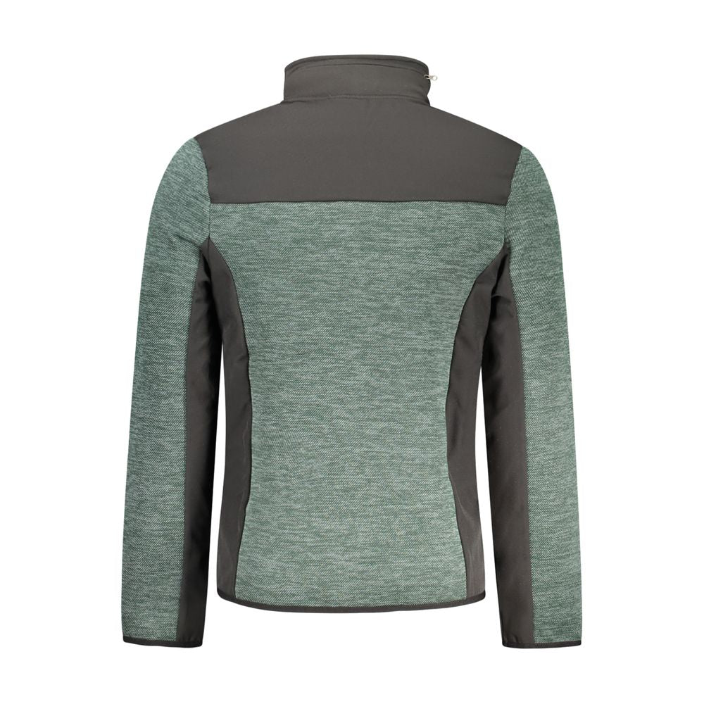 Hooded Windbreaker Jacket by Norway 1963 for men in polyester green & red features an perennial silhouette with a refined and perennial pockets, hooded & windproof for a sophisticated weather-resistant look.