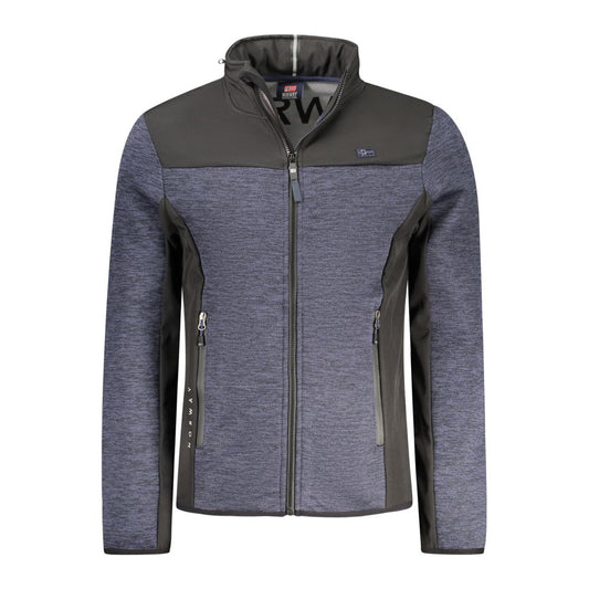 Hooded Overcoat by Norway 1963 for men in polyester blue, gray & signature presents a luxurious silhouette, showcasing a luxurious hooded neckline and sophisticated pockets & hooded for a premium, luxurious look.