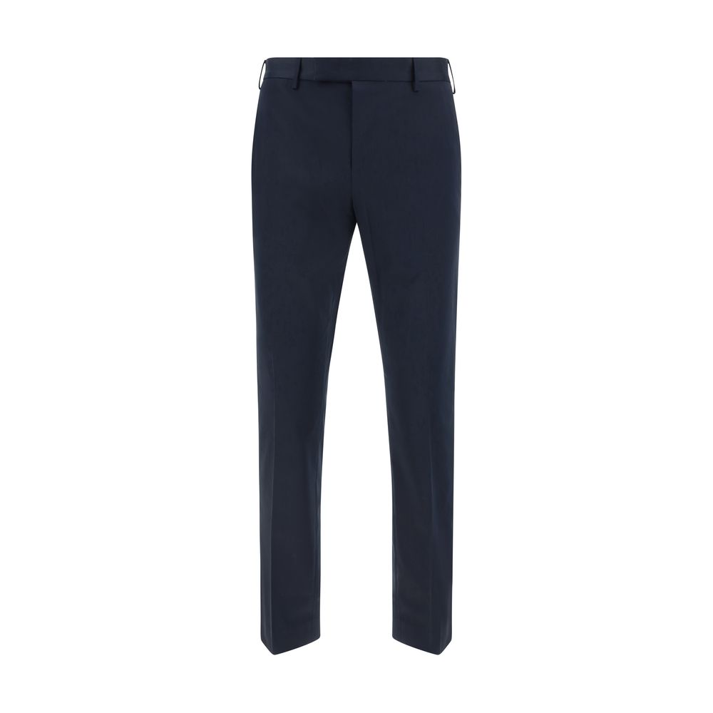 Casual Pants by PT Torino for men in stretch cotton blue features an refined tailoring silhouette, showcasing a premium regular-fit with a and long cut for a refined tailoring look.