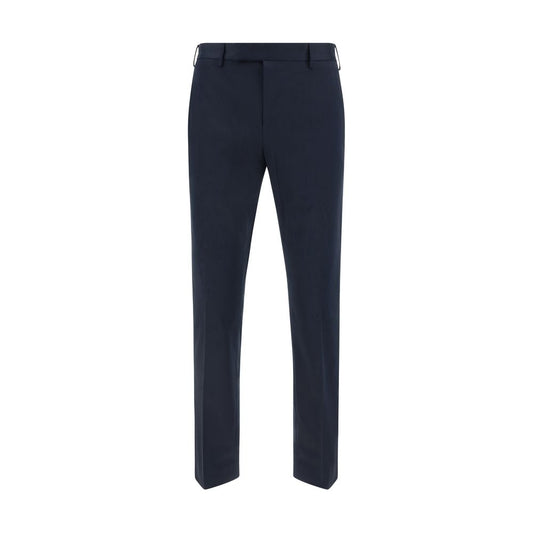 Casual Pants by PT Torino for men in stretch cotton blue features an refined tailoring silhouette, showcasing a premium regular-fit with a and long cut for a refined tailoring look.