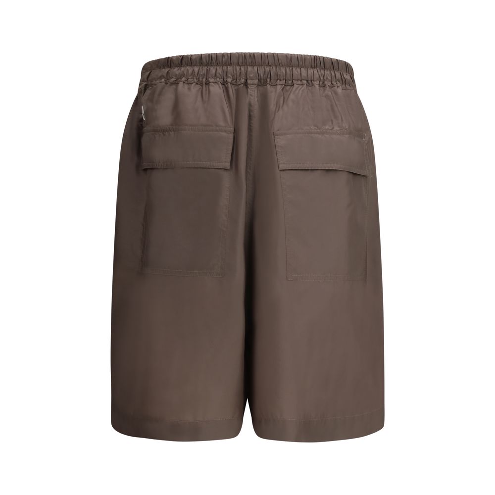 Bermuda Shorts by Moncler x Rick Owens for men in nylon & polyester brown features an nuanced silhouette, showcasing a nuanced regular-fit with a short cut and for a sophisticated, premium finish.