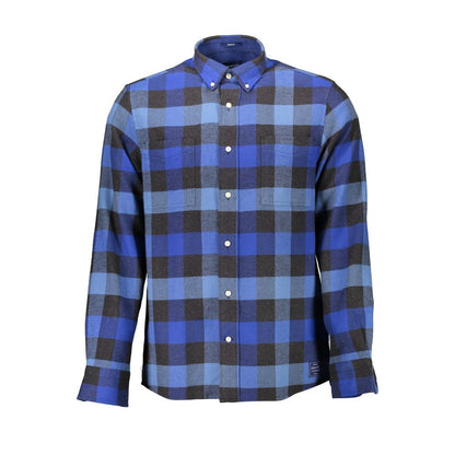 Shirt by Gant for men in cotton blue features an polished silhouette, showcasing a sophisticated button-down-collar neckline and long-sleeve detail for a truly polished finish.