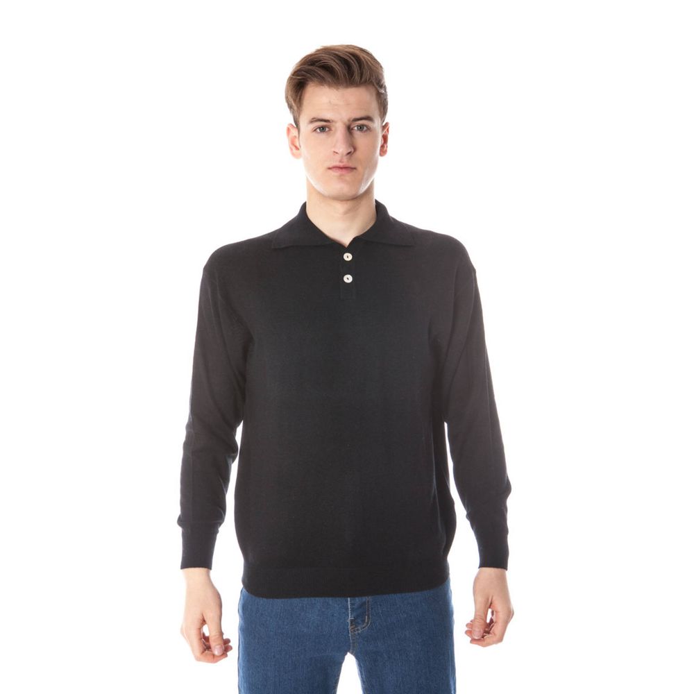Sweatshirt by Yuko for men in cashmere polyester blend black & brown features an enviable silhouette, showcasing a premium and refined for a truly enviable finish.