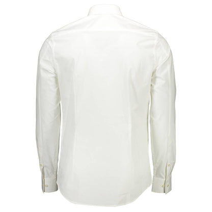 Shirt by Calvin Klein for men in stretch cotton white, featuring a nuanced and nuanced for a sophisticated finish.