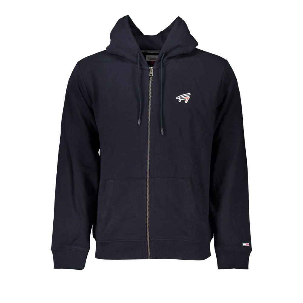 Hooded Sweatshirt Hoodie by Tommy Hilfiger for men in cotton polyester blue showcases a city-ready silhouette, artfully detailed with a signature hooded neckline and for a city-ready finish.
