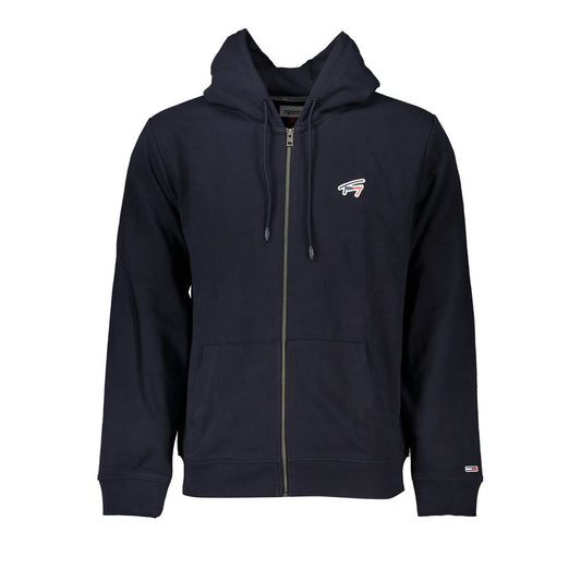 Hooded Sweatshirt Hoodie by Tommy Hilfiger for men in cotton polyester blue showcases a city-ready silhouette, artfully detailed with a signature hooded neckline and for a city-ready finish.