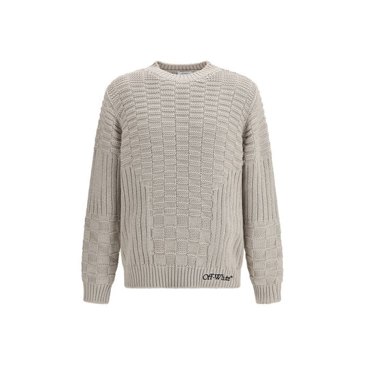 Sweatshirt by Off-White for men in cotton beige & white features an enviable silhouette, showcasing a premium and refined crew neckline for a truly enviable finish.