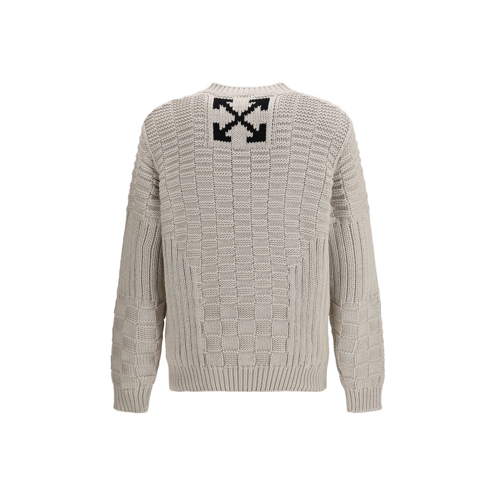 Sweatshirt by Off-White for men in cotton beige & white features a unrivaled silhouette with a refined crew neckline and unrivaled detailing for a sophisticated look.