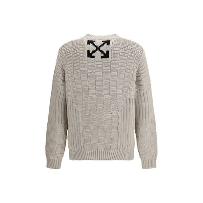 Sweatshirt by Off-White for men in cotton beige & white features a unrivaled silhouette with a refined crew neckline and unrivaled detailing for a sophisticated look.