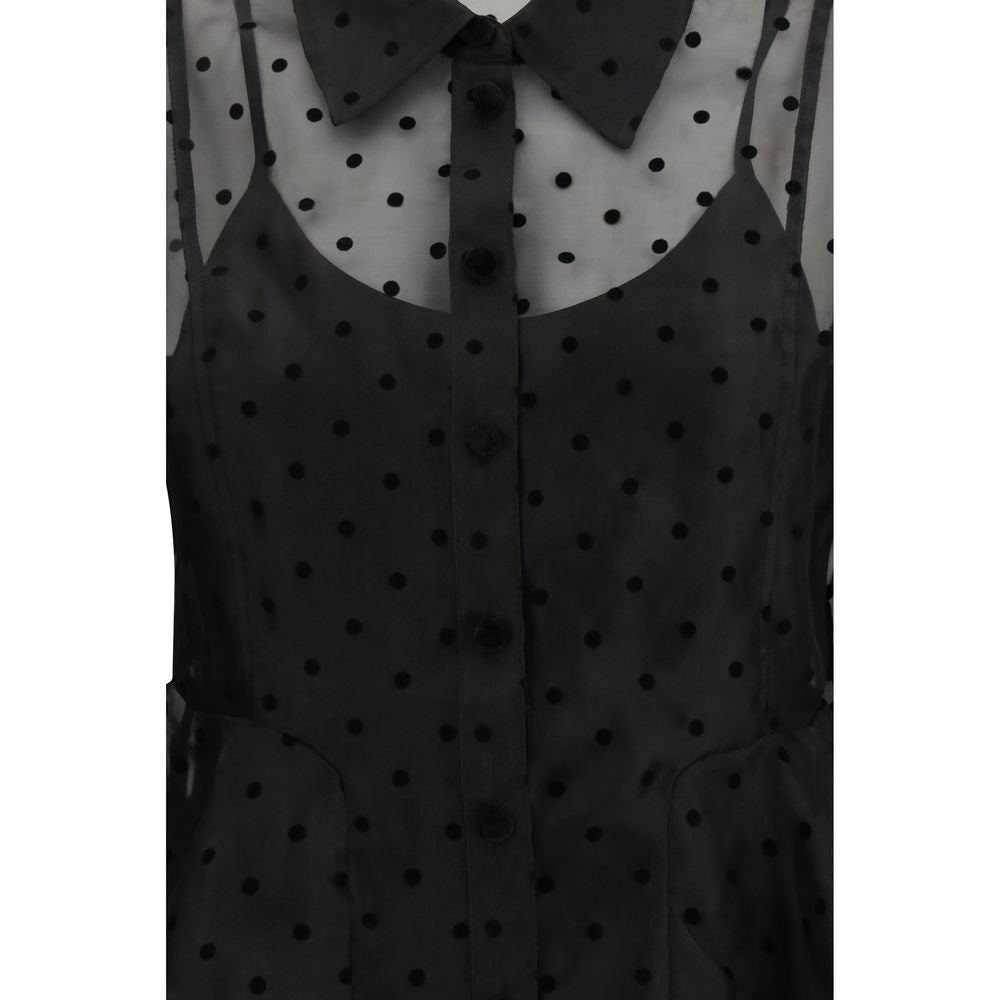 Shirt by Ganni for women in polyester black & patterned features an polished silhouette, showcasing a sophisticated and detail for a truly polished finish.